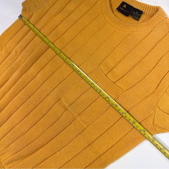 Liz Sport Vintage 80s Short Sleeve Yellow Knit Sweater Liz Claiborne  Medium - Picture 5 of 10